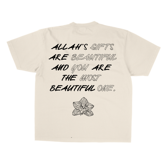 ALLAHS GIFTS CREME/BLACK TEE
