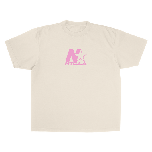 NTC LA STAR LOGO CREME/VIBRANT PINK TEE