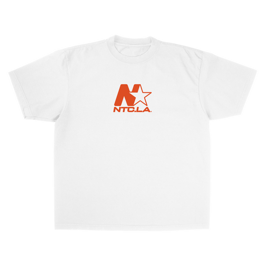 NTC LA STAR LOGO WHITE/ORANGE TEE
