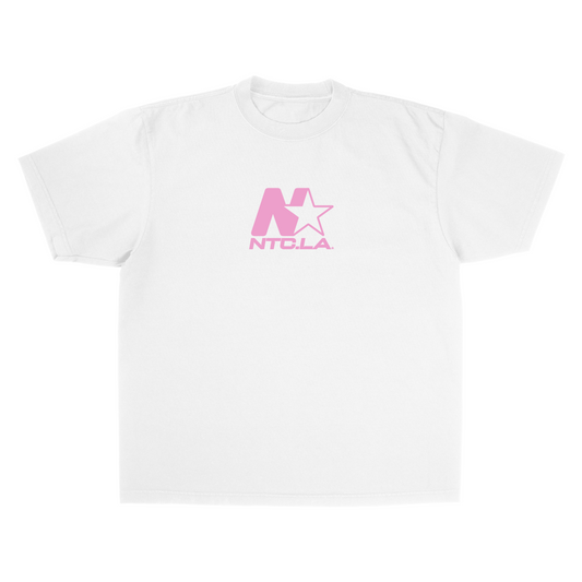 NTC LA STAR LOGO WHITE/VIBRANT PINK TEE