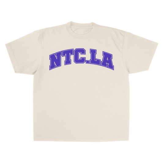 NTC LA UNI CREME/ROYAL PURPLE TEE.