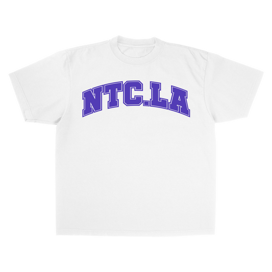 NTC LA UNI WHITE/ROYAL PURPLE TEE
